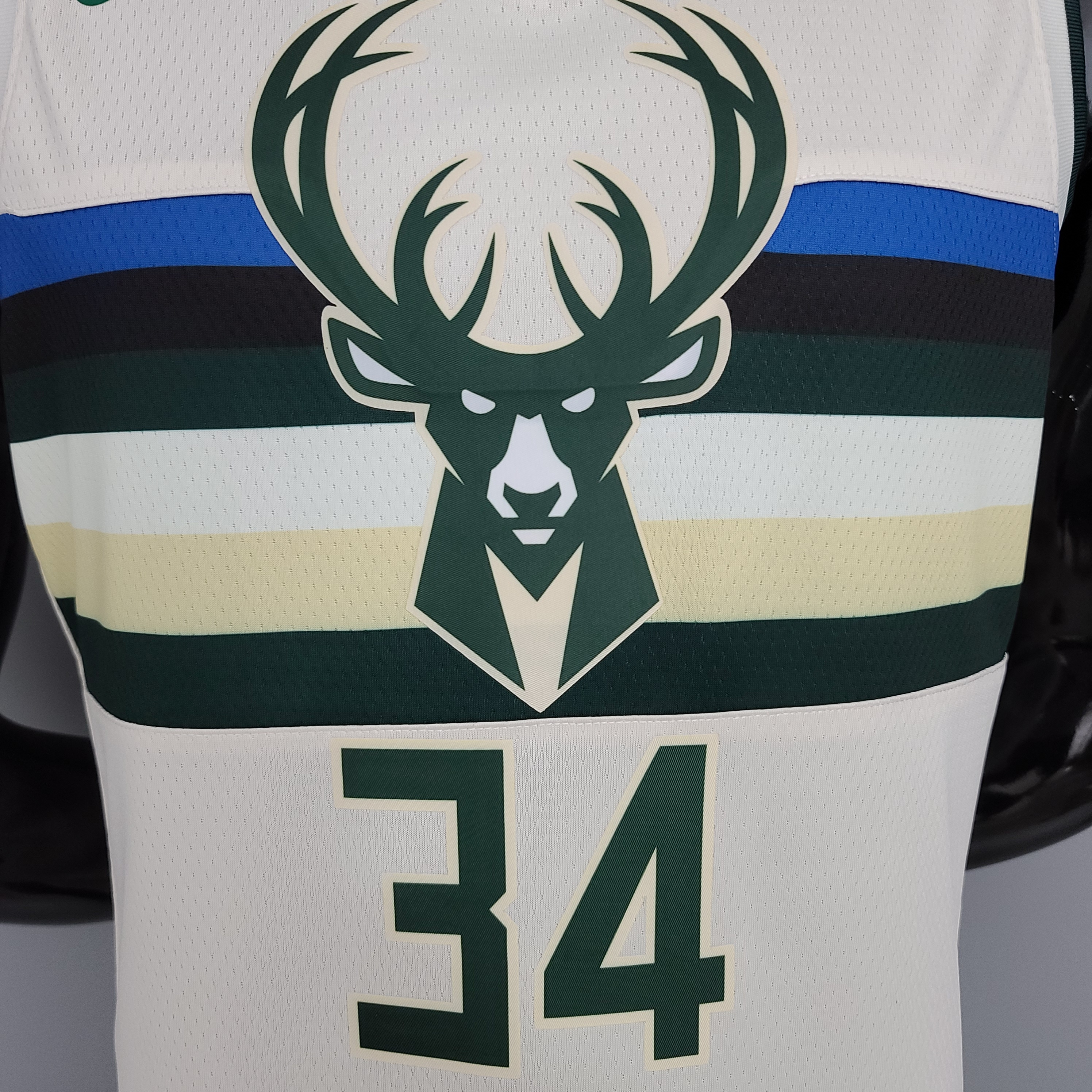 Giannis Antetokounmpo Milwaukee Bucks Swingman Jersey Off White