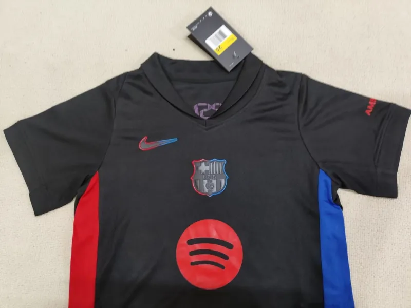 24-25 Kids Barcelona Away Kit(Jersey+Short) Without Spofity Text