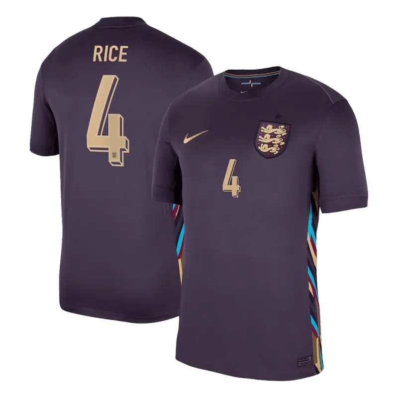 England Away Jersey EURO 2024 RICE #4 KANE #9 BELLINGHAM #10 FODEN #11