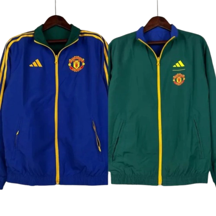 2023-2024 Manchester United Reversible Windbreaker(Blue-Green)Soccer Jersey 1:1 Thai Quality