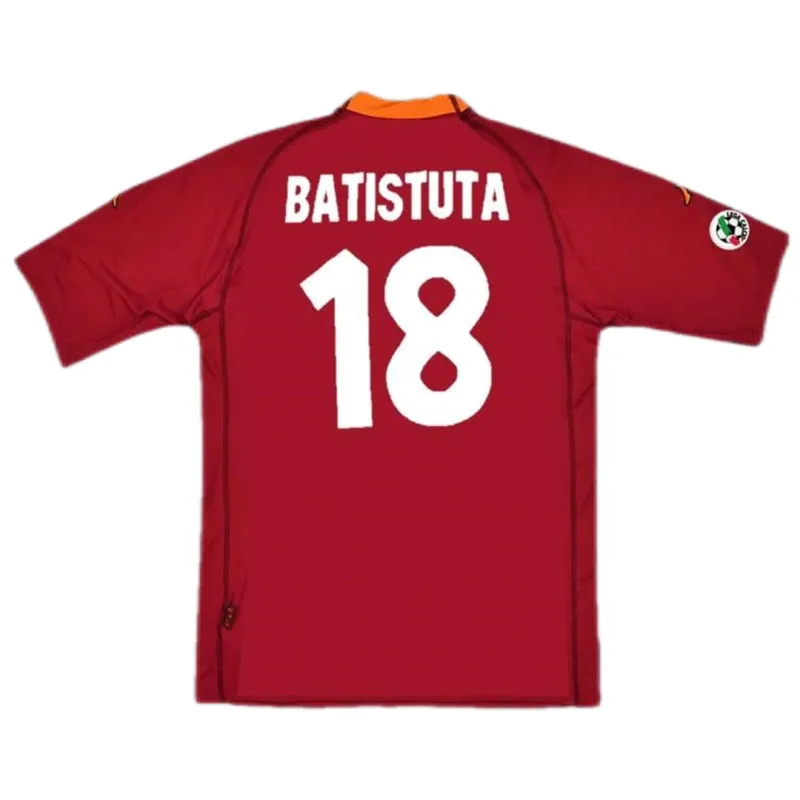Serie A Roma Club Totti #10 Batistuta #18 Retro Jersey Home 2000-01