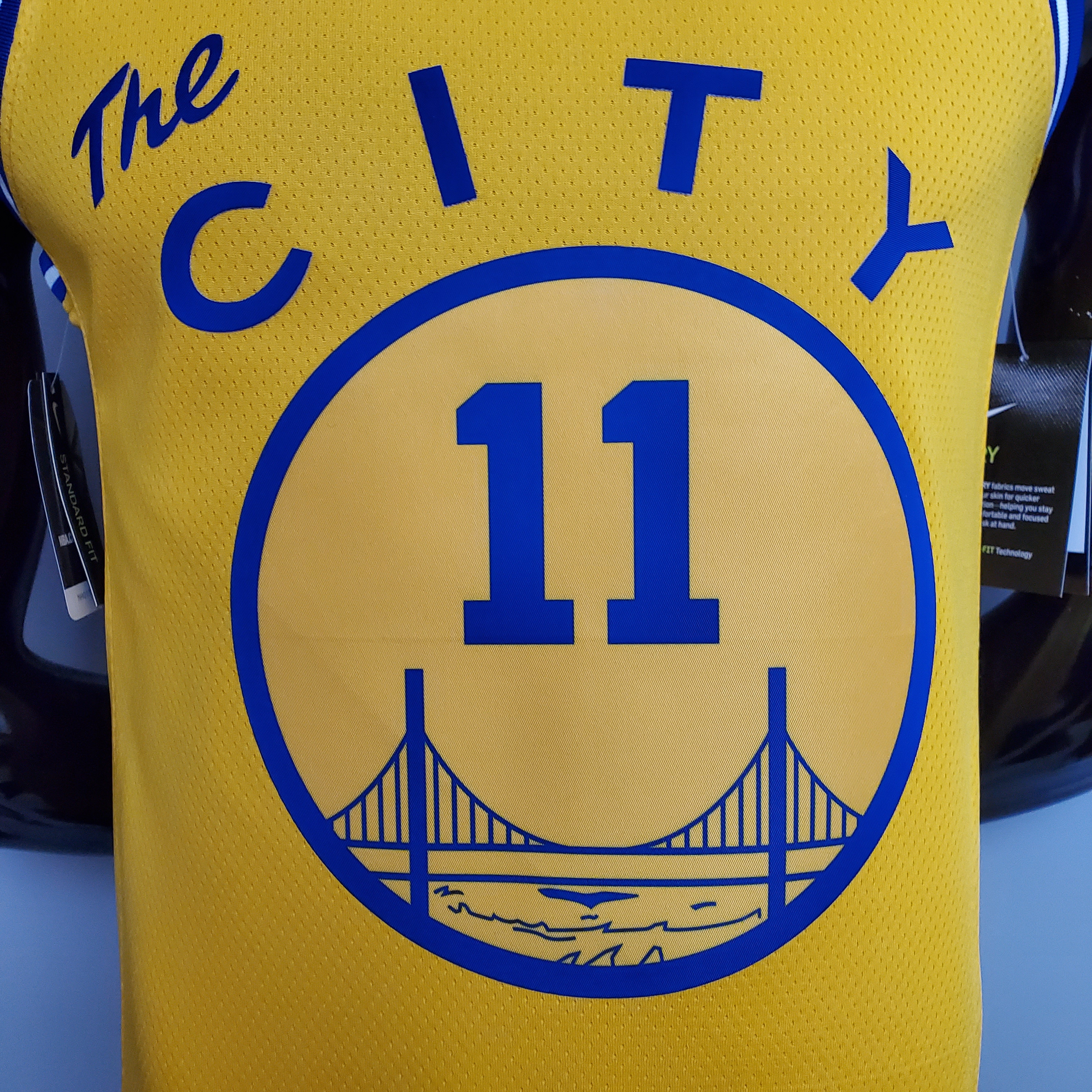Klay Thompson Golden State Warriors Tram Version Swingman Jersey Yellow