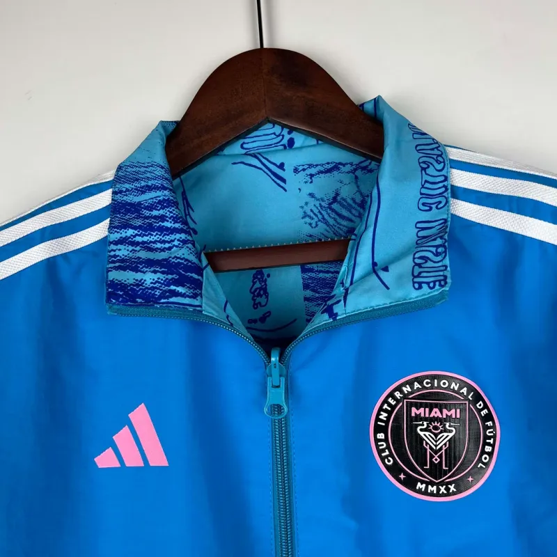 2023-2024 Inter Miami Reversible Windbreaker Blue Soccer Jersey 1:1 Thai Quality