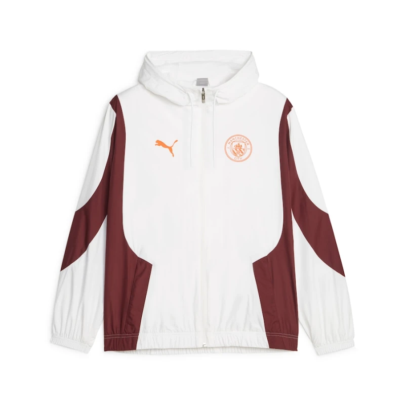 2024/2025 Manchester City Jersey Windbreaker White and Red