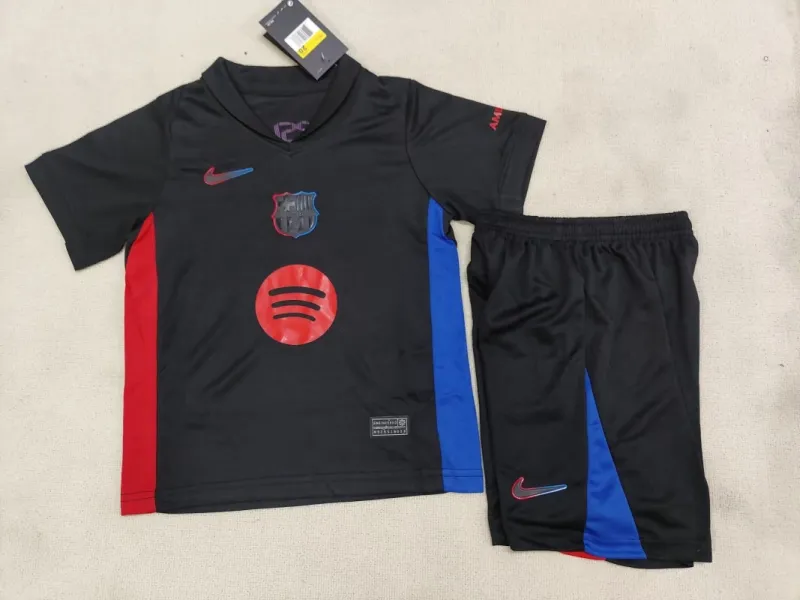24-25 Kids Barcelona Away Kit(Jersey+Short) Without Spofity Text