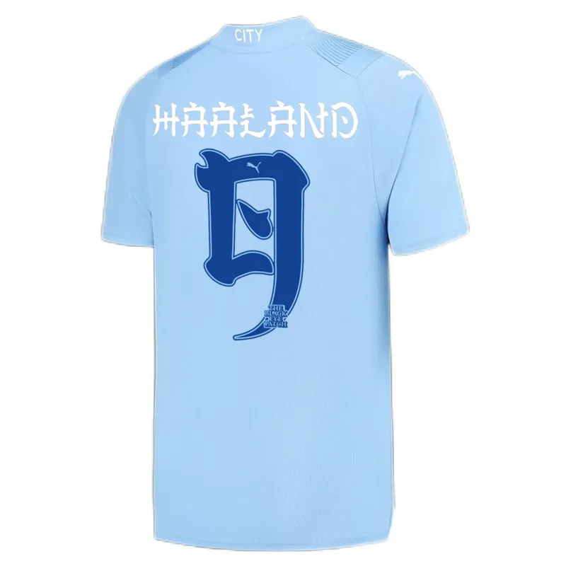 2023/24 Manchester City HAALAND #9 GREALISH #10 DE BRUYNE #17 STONES #5 J.ALVAREZ #19 FODEN #47 Japanese Tour Printing Home Jersey