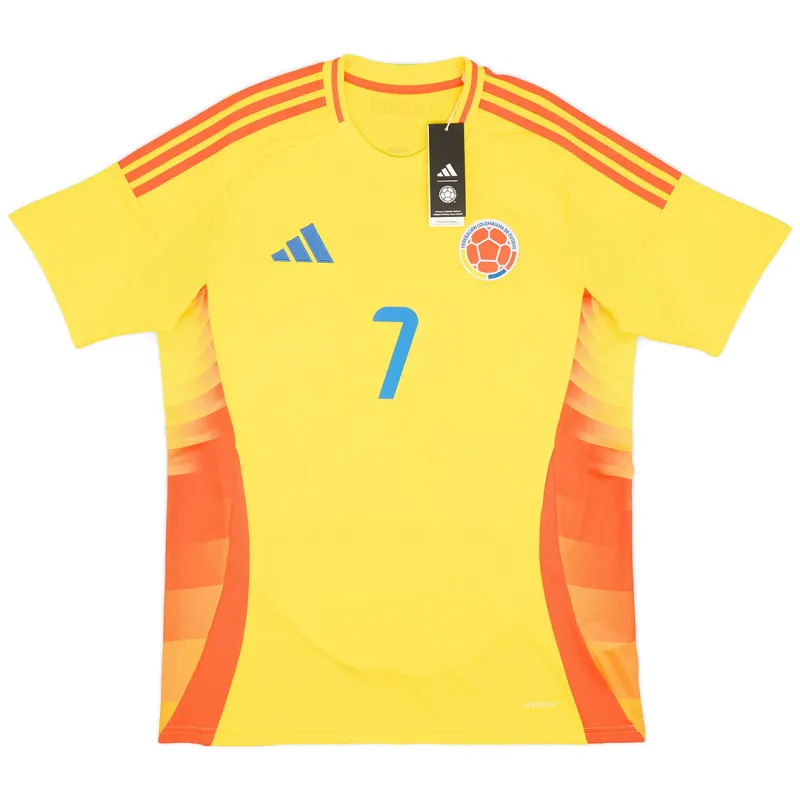 Colombia Nation Home L.Díaz #7 James #10 Football Jersey Copa America 2024