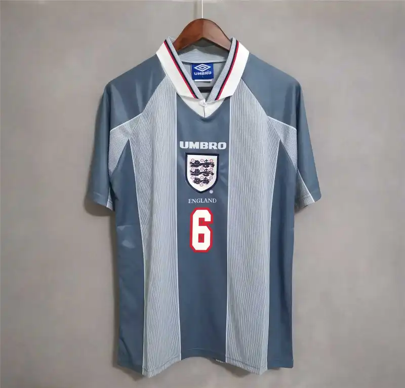 1996 England Retro Soccer Jersey Away Replica Euro Cup