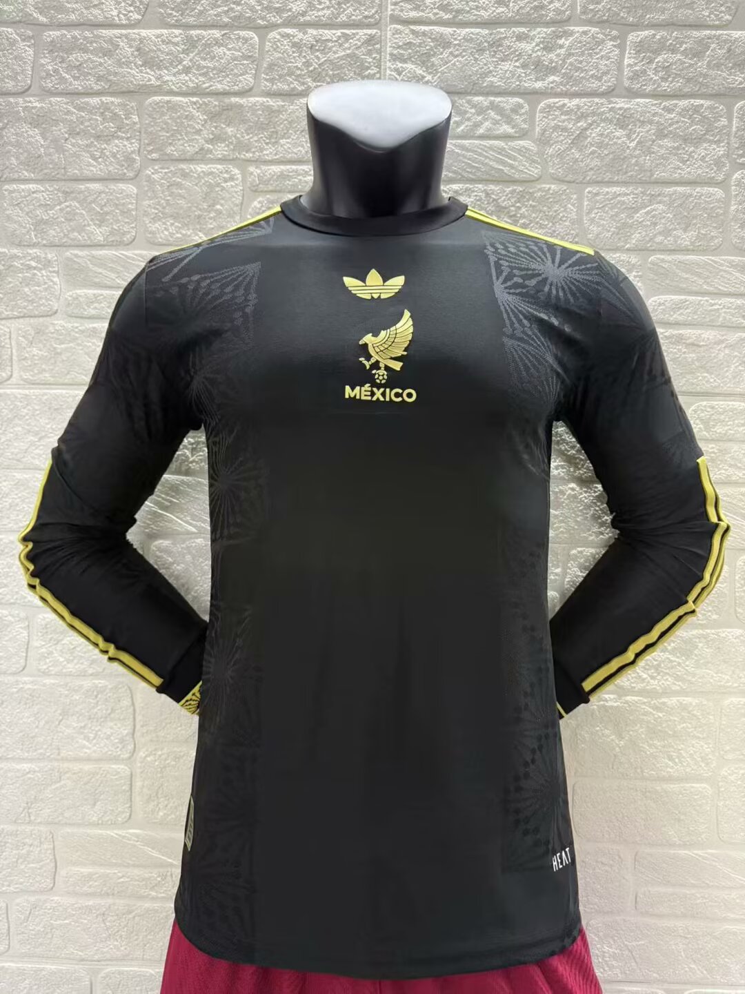 Mexico Gold Man Player Long Sleeve Jersey 25/26