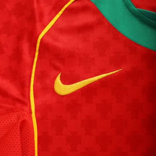 2004 Portugal Retro Jersey Home Euro Cup