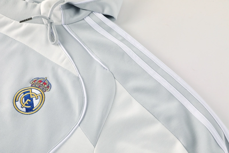 Real Madrid Training Kit Light Grey 2025-26 (Jacket+Pants)