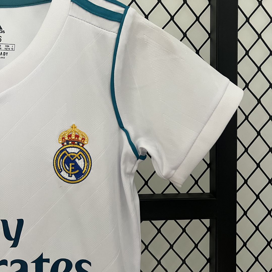 Real Madrid 17-18 Home Retro Kids Kit Soccer Jersey