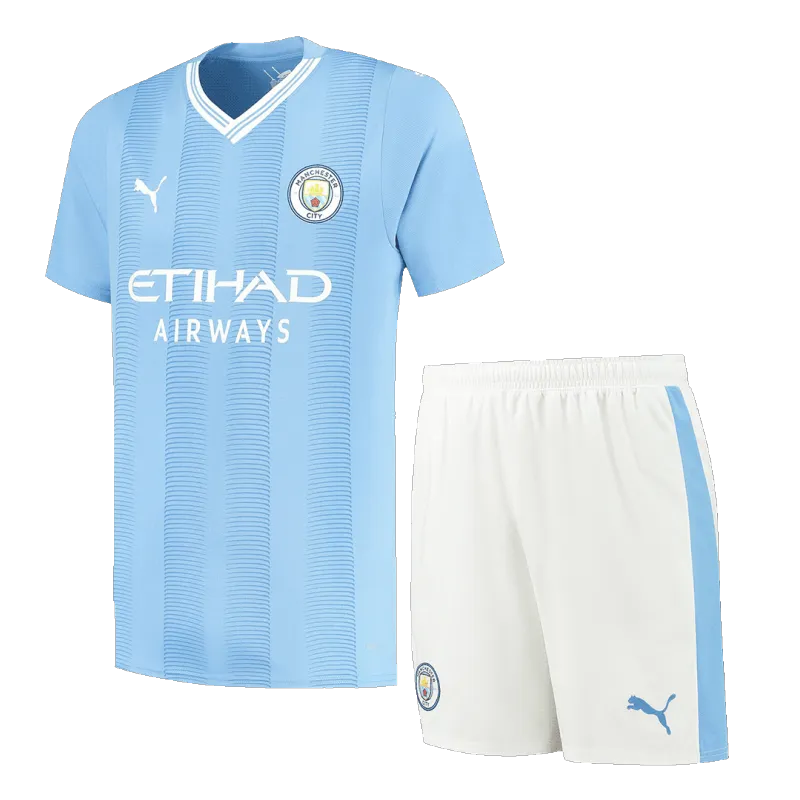 2023/24 Manchester City Home Jersey Kit(Shirt+Shorts)
