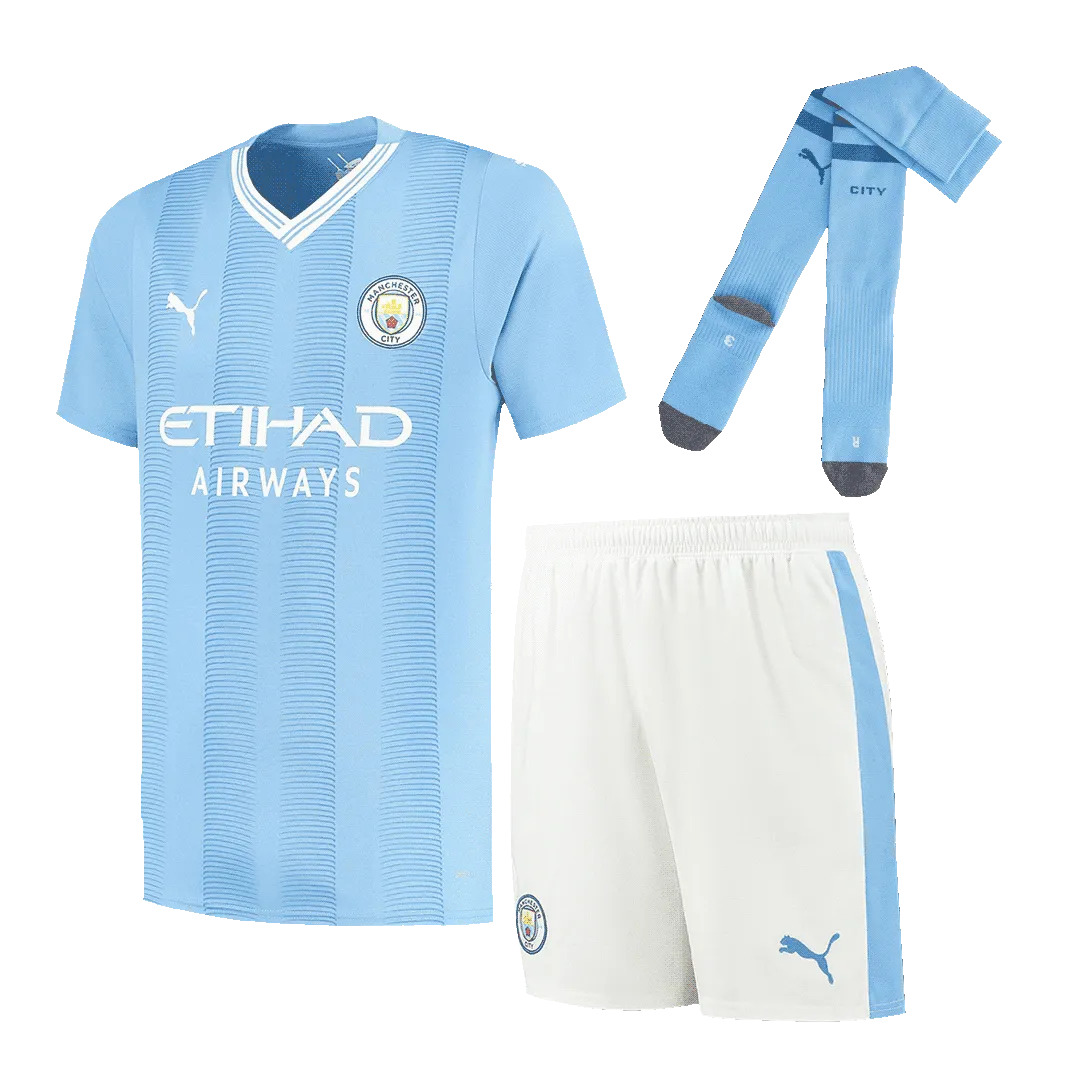 2023/24 Manchester City Home Whole Kit(Jersey+Shorts+Socks)