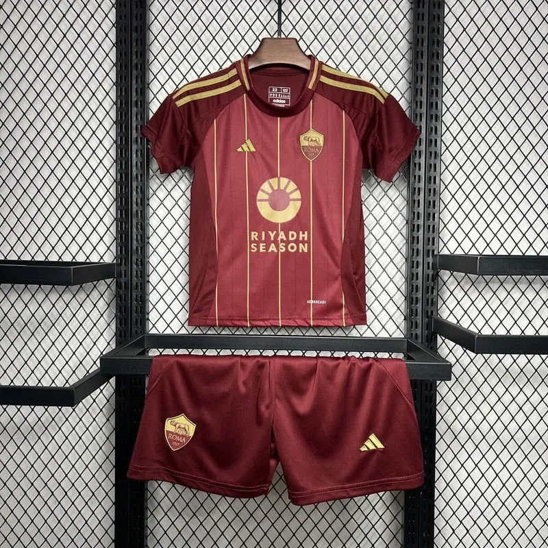 24-25 AS Roma Home Kids Kit Jersey+Shorts