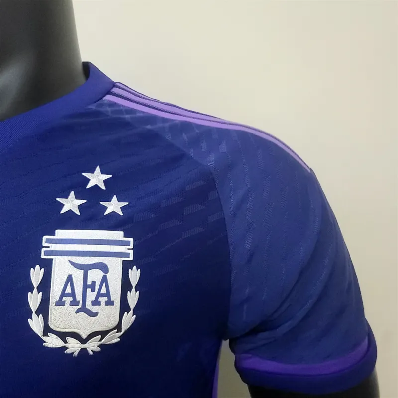 2022 Argentina World Cup Champion Edition 3 stars Away Jersey Player Version