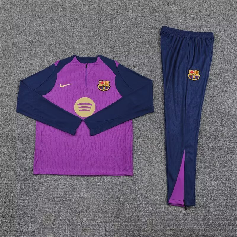 25-26 Barcelona Pink Training Kits Long Football Track suits