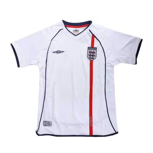 2002 England Retro Soccer Jersey Home Replica World Cup