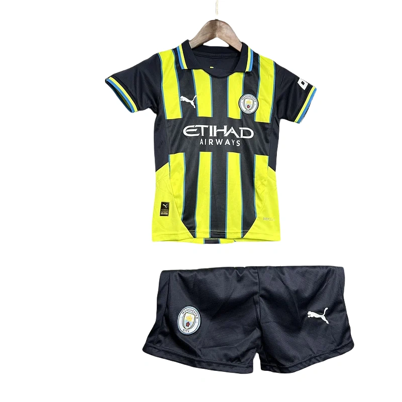 24-25 Manchester City Away Kids Kit Jersey+Shorts