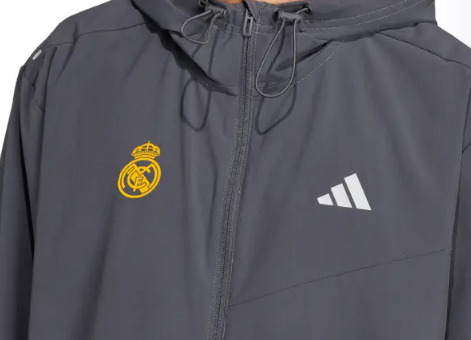 24/25 season Real Madrid Adidas men's charcoal grey sports jacket
