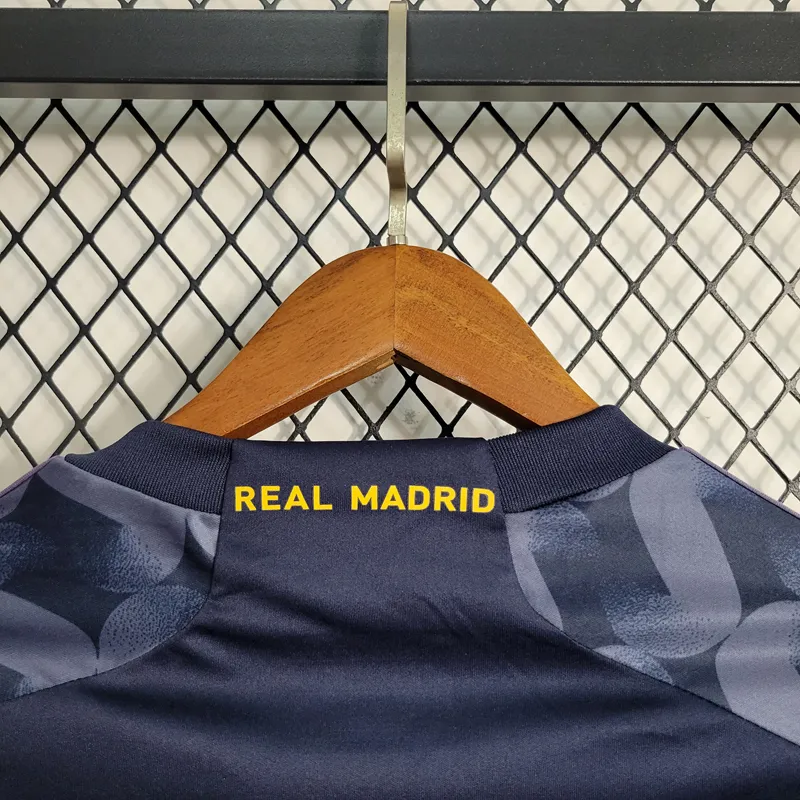 23-24 Real Madrid Away black blue white yellow Soccer Jersey