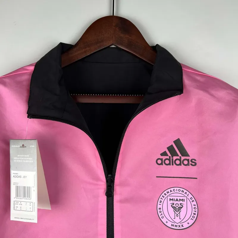 2023-2024 Inter Miami Reversible Windbreaker（black-pink）Soccer Jersey 1:1 Thai Quality
