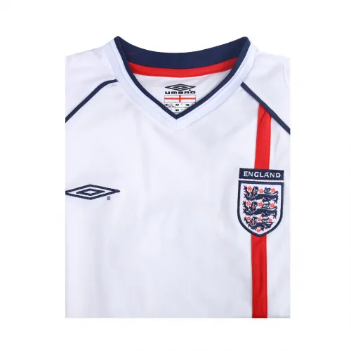 2002 England Retro Soccer Jersey Home Replica World Cup