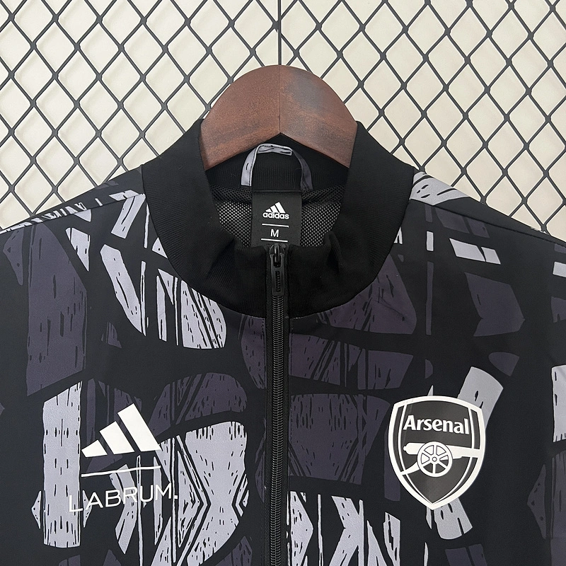 24-25 Arsenal Grey&black Windbreaker Jacket Football