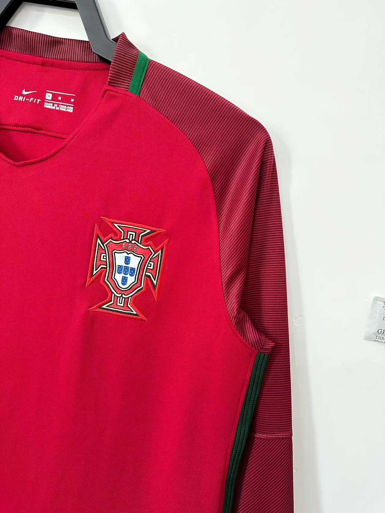 Portugal Retro Home Long Sleeve Jersey 2016