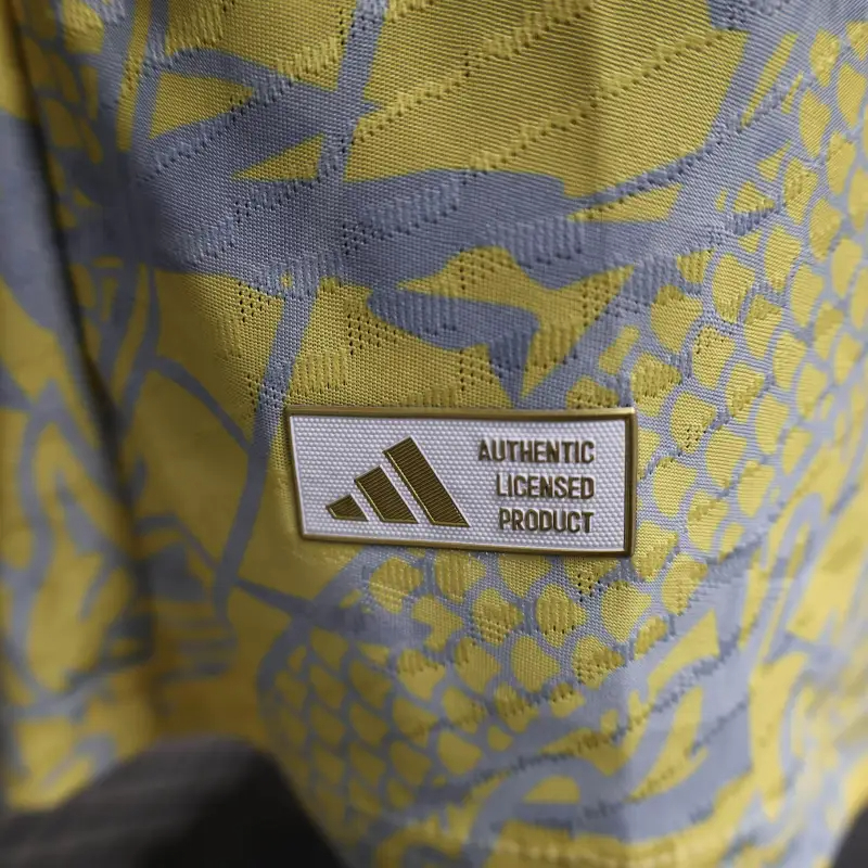 2025-26 Real Madrid Men's Polo Shirt Dragon Pattern Yellow Jersey