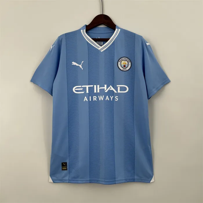 Manchester City Home Man Jersey 23/24 With CHAMPIONS OF EUROPE 23 Printing