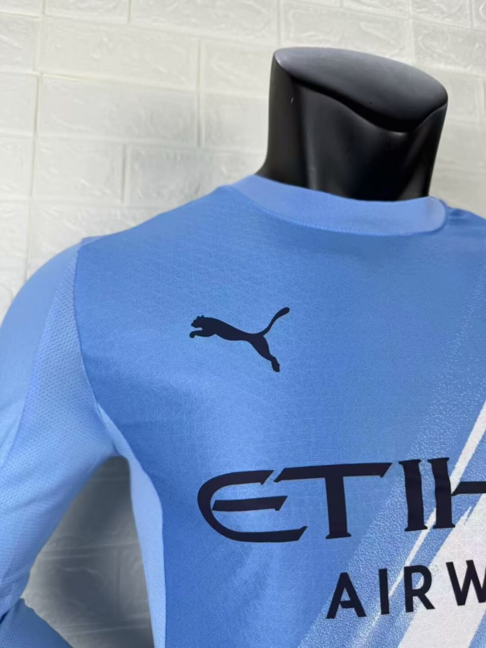 Manchester City Home Player Version Long Sleeve Jersey 25/26