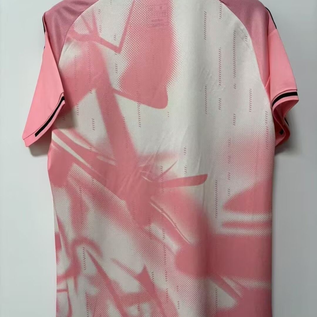 Real Madrid 24-25 pink pre match training uniform football jersey-Fan