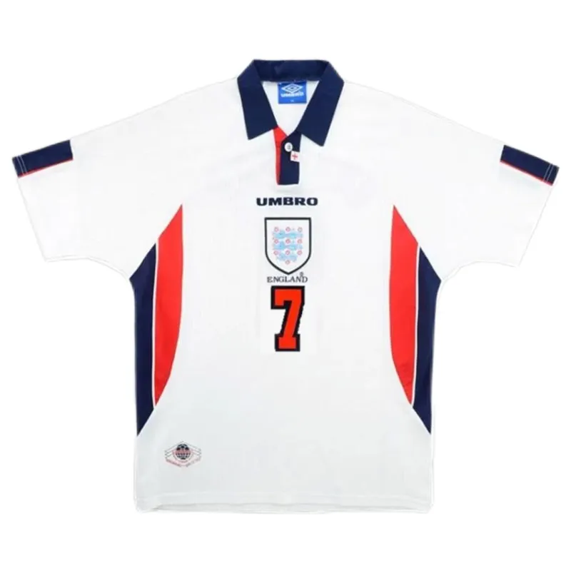1998 World Cup England Home White Retro Jersey