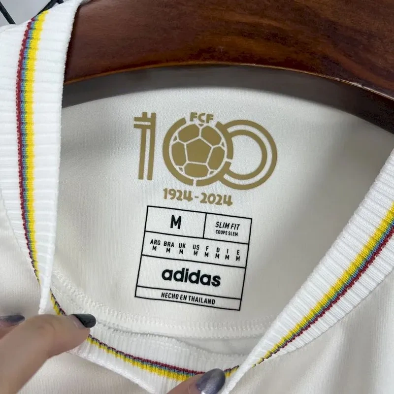 Colombia 2024 Nation 100th White Anniversary Collection Jersey White