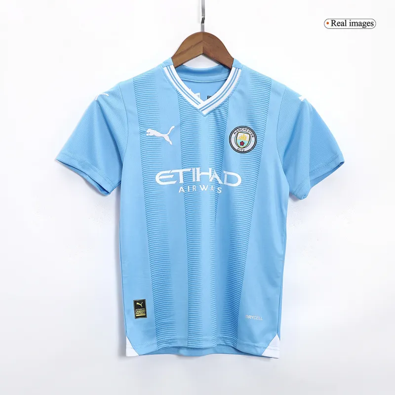 2023/24 Kids Manchester City Home Jersey Kit