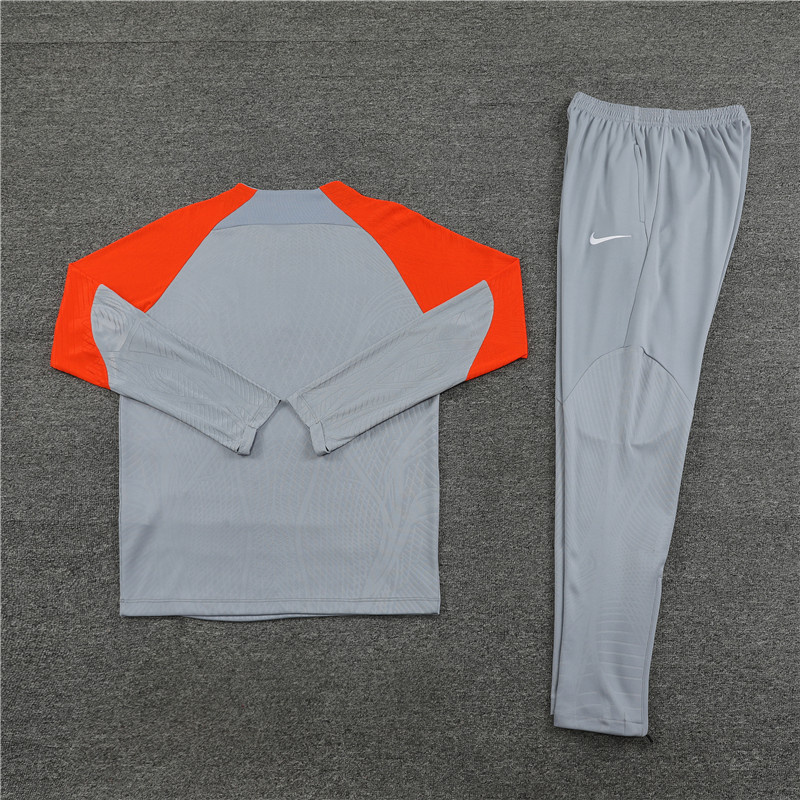 23-24 Inter Milan Long Sleeve Kits Grey Zipper Training Suits Jersey