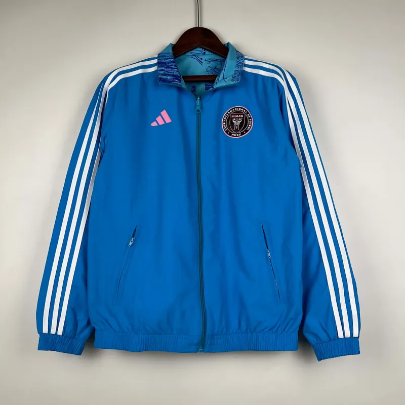 2023-2024 Inter Miami Reversible Windbreaker Blue Soccer Jersey 1:1 Thai Quality