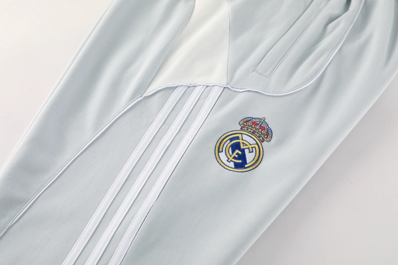 Real Madrid Training Kit Light Grey 2025-26 (Jacket+Pants)