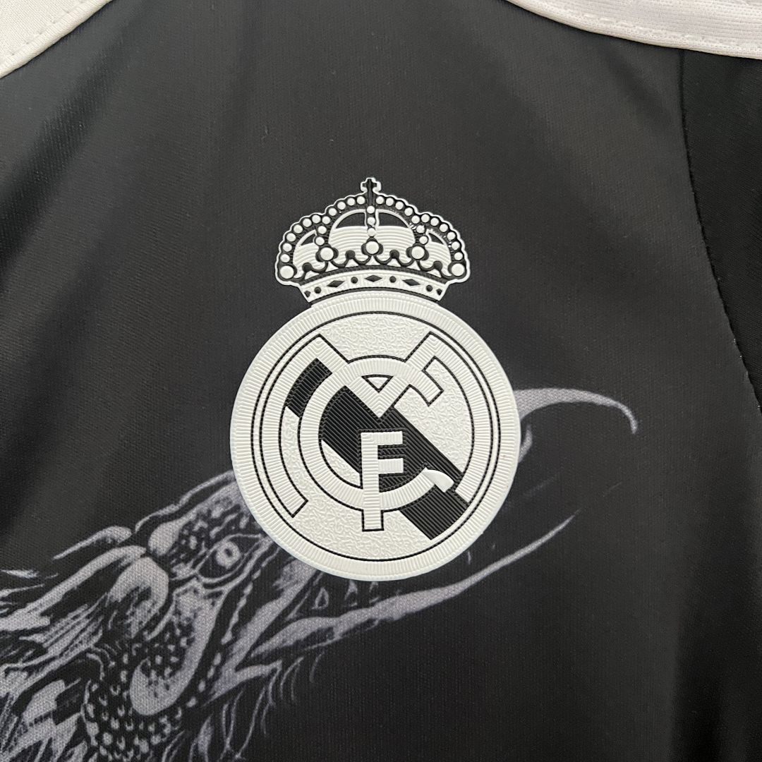 Real Madrid 14-15 Third Retro Kid Kits Black Jersey