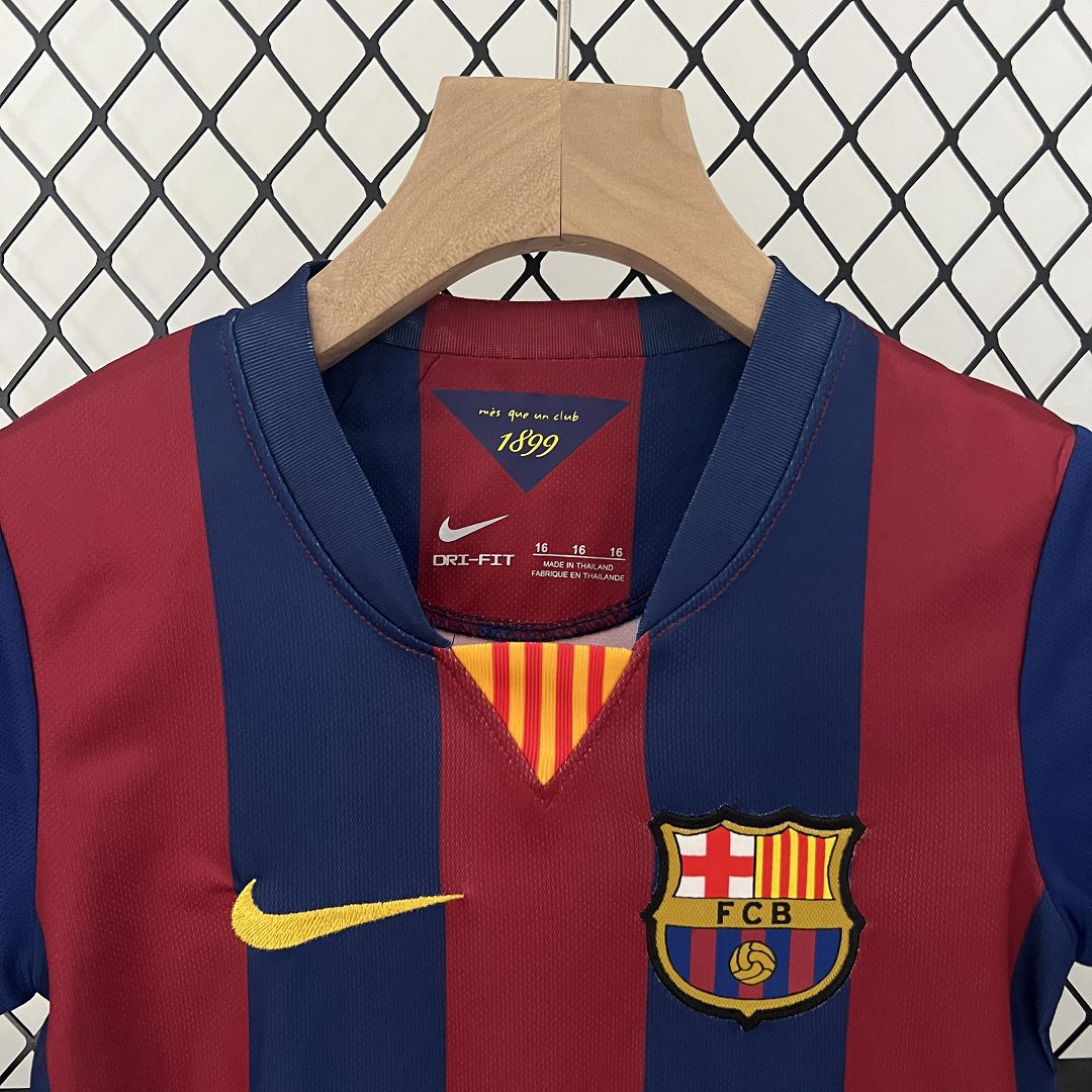14-15 Barcelona Home Retro Kids Kit Football Jersey