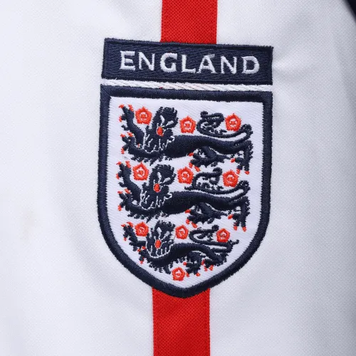 2002 England Retro Soccer Jersey Home Replica World Cup