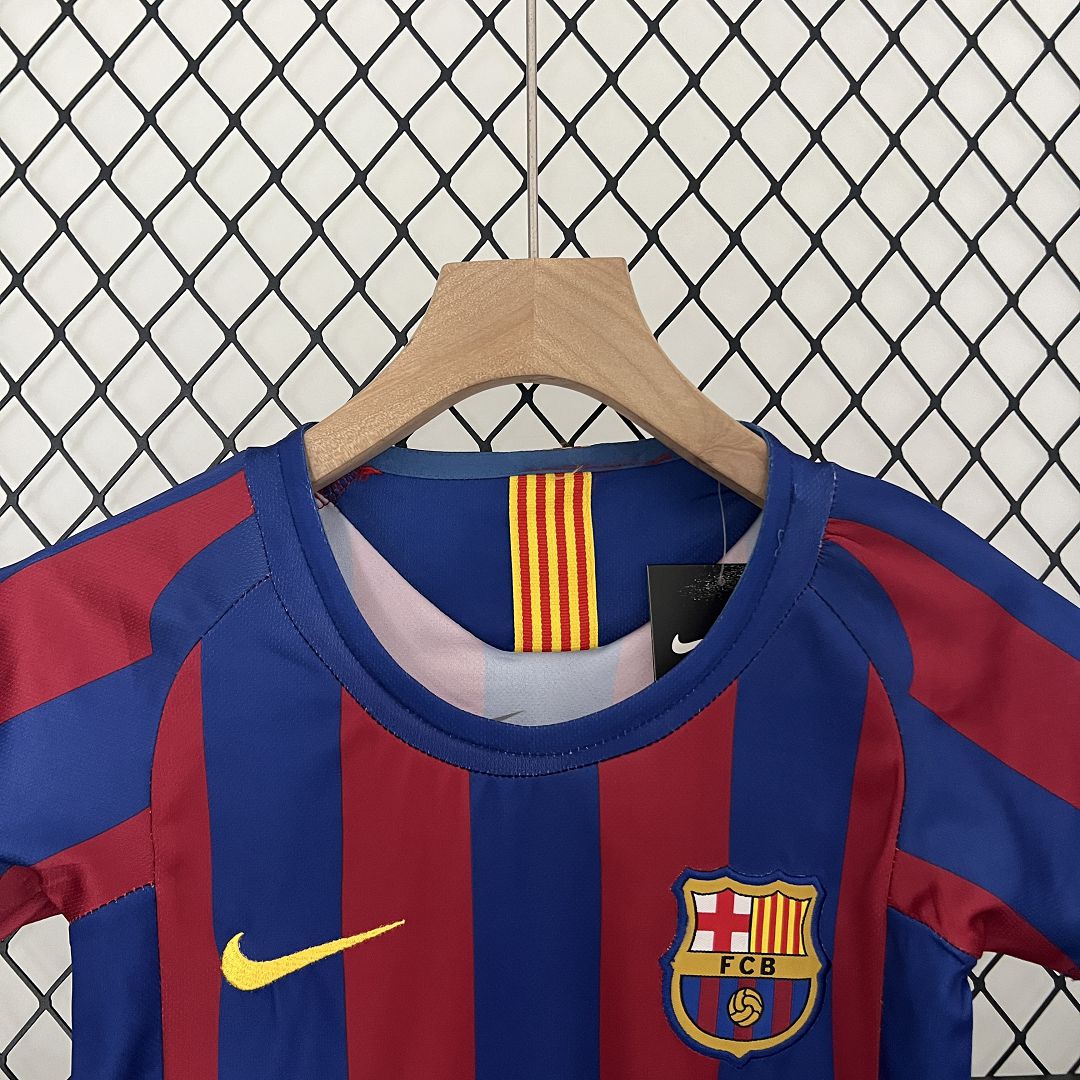 05-06 Barcelona Home Retro Kids Kits Football Jersey