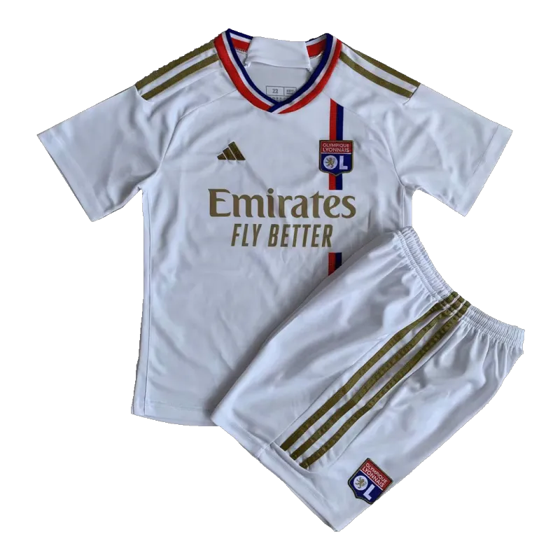 23-24 Kids Olympique Lyonnais Home Kit Jersey+Shorts