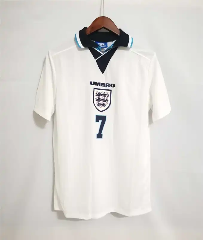 1996 England Retro Jersey Home Replica Euro Cup