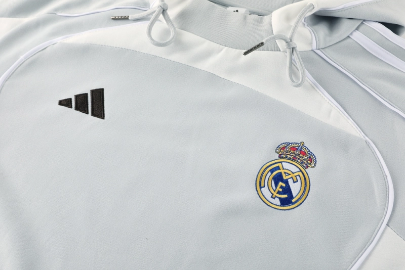 Real Madrid Training Kit Light Grey 2025-26 (Jacket+Pants)