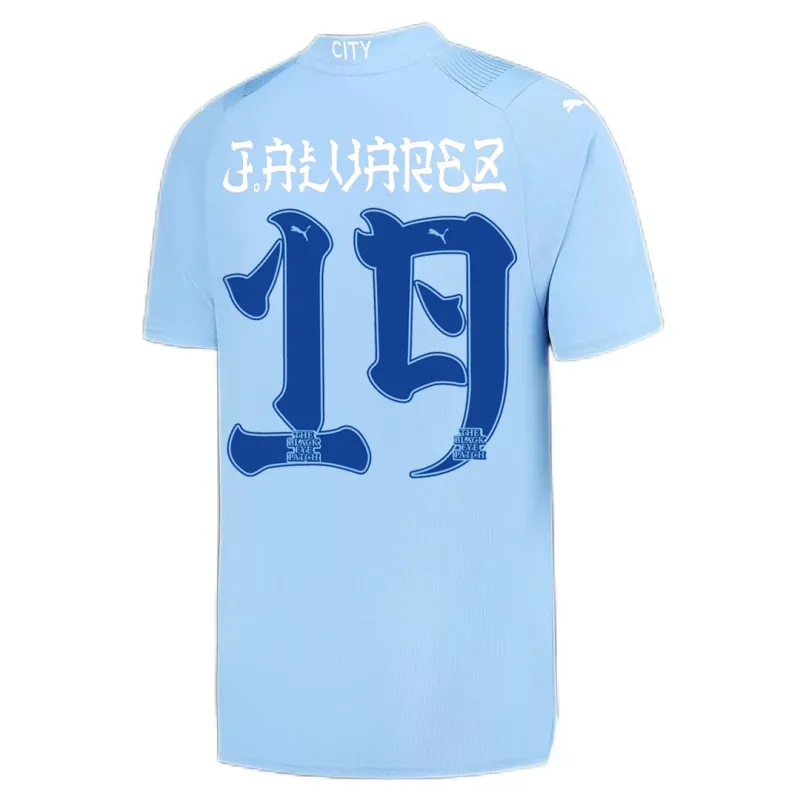 2023/24 Manchester City HAALAND #9 GREALISH #10 DE BRUYNE #17 STONES #5 J.ALVAREZ #19 FODEN #47 Japanese Tour Printing Home Jersey
