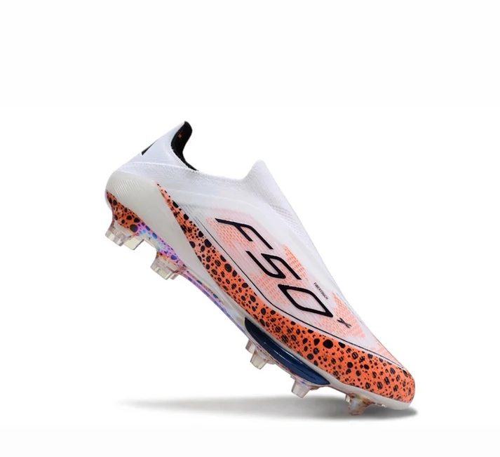 Adidas F50+ Lightstrike Pro Laceless FG Firm Ground Soccer Cleats - White/Leopar