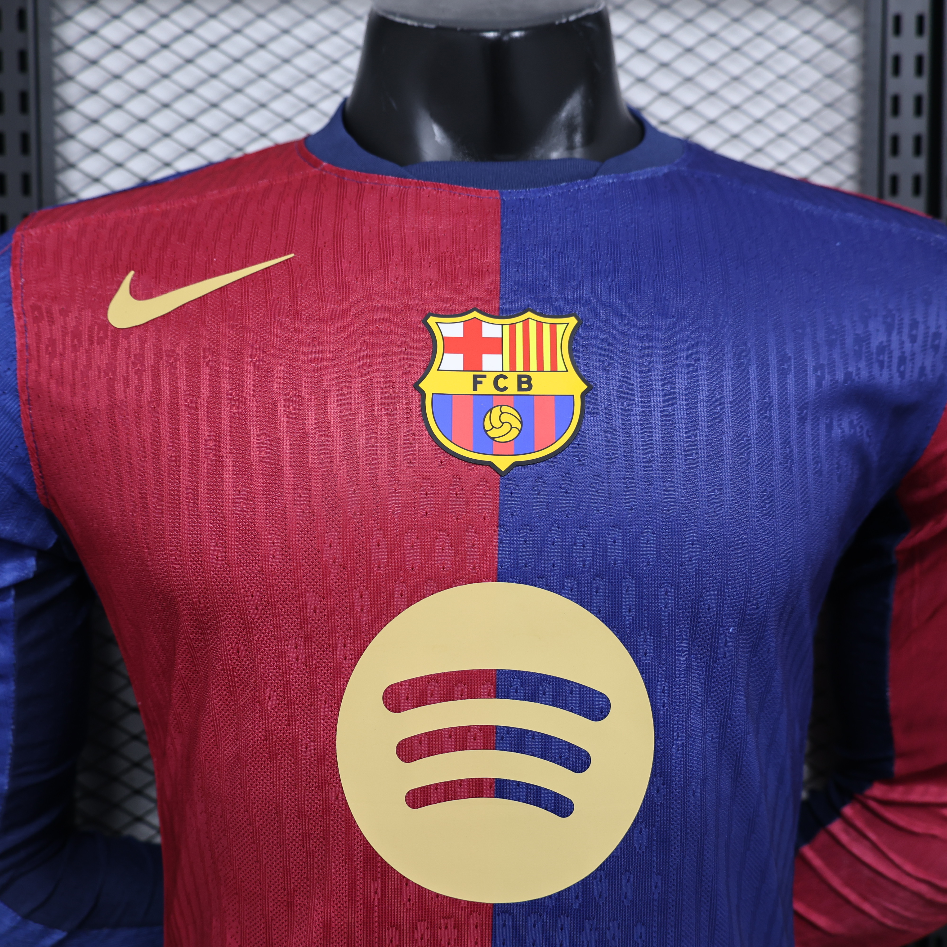 24-25 Barcelona Home Soccer Jersey Player Edition Long Sleeve