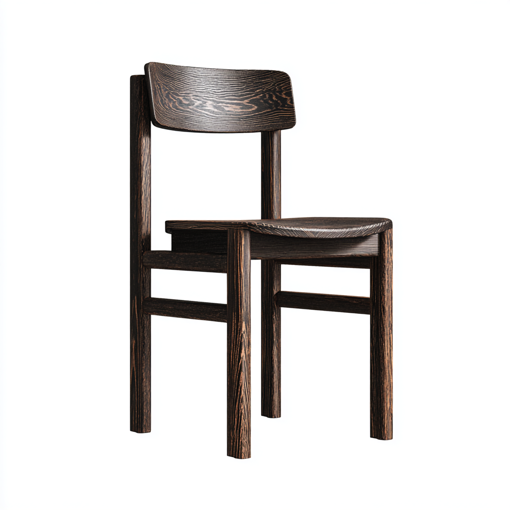 Chaise de salle à manger minimaliste en bois foncé